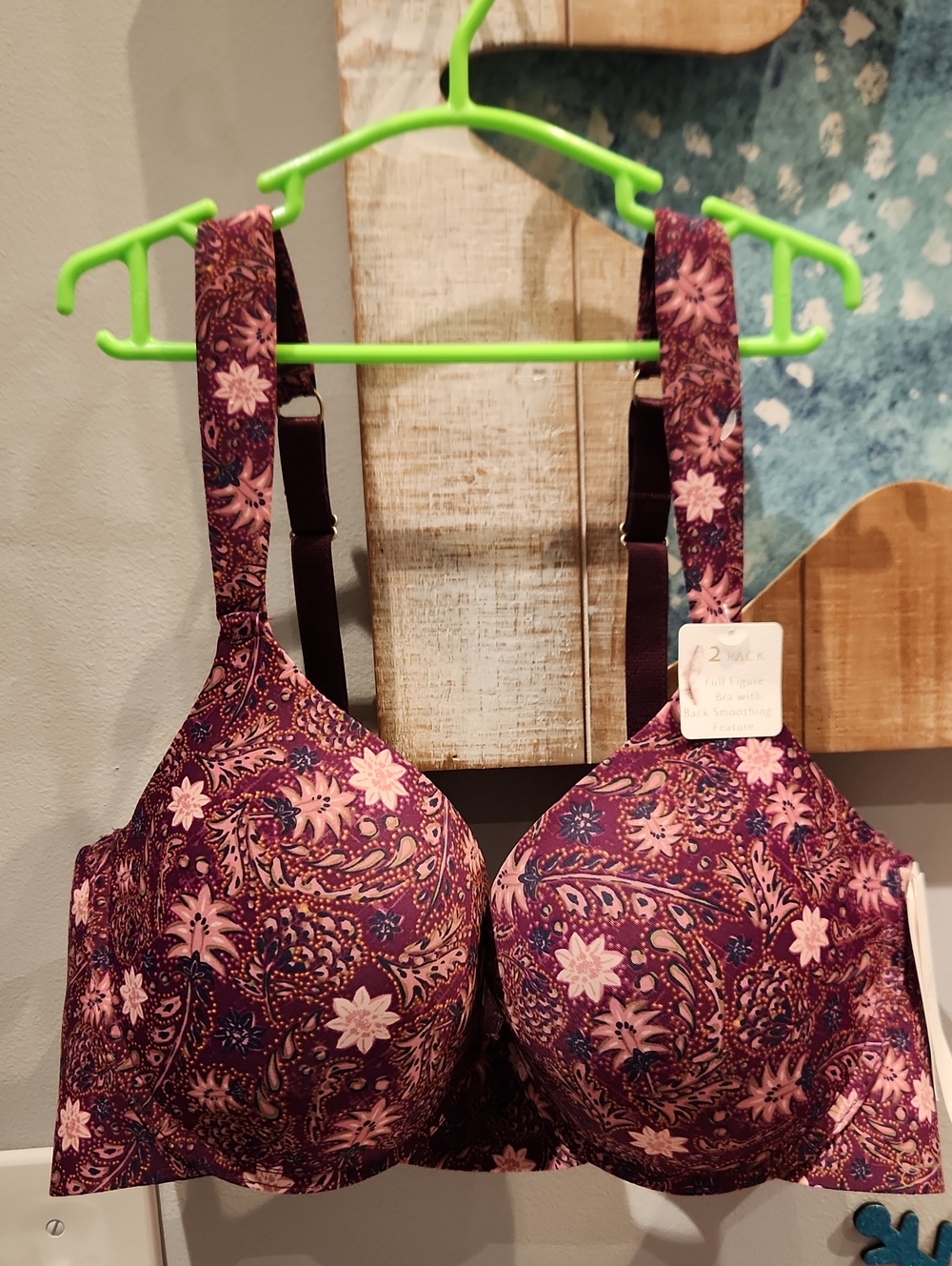 NWT Jessica Simpson Purple Paisley Floral Underwire Bra SZ 42C Only One Bra